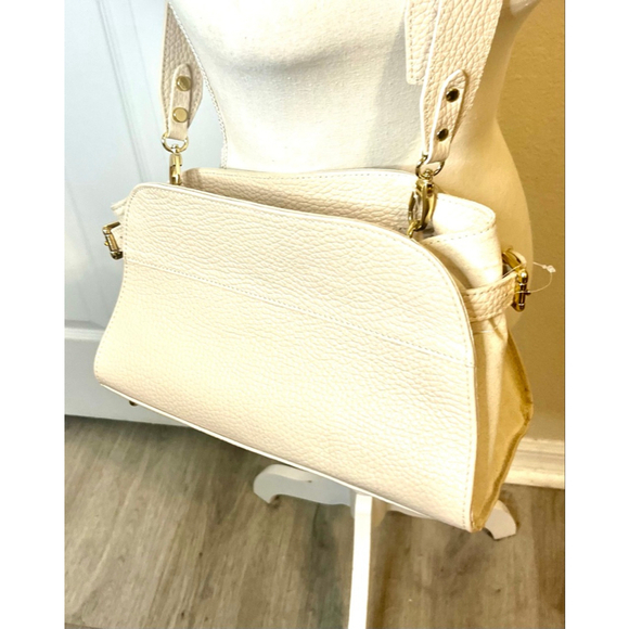 Anna Paola Handbags - NWOT Anna Paola Italian Pebble Leather / Suede Bag Purse Beige ui
